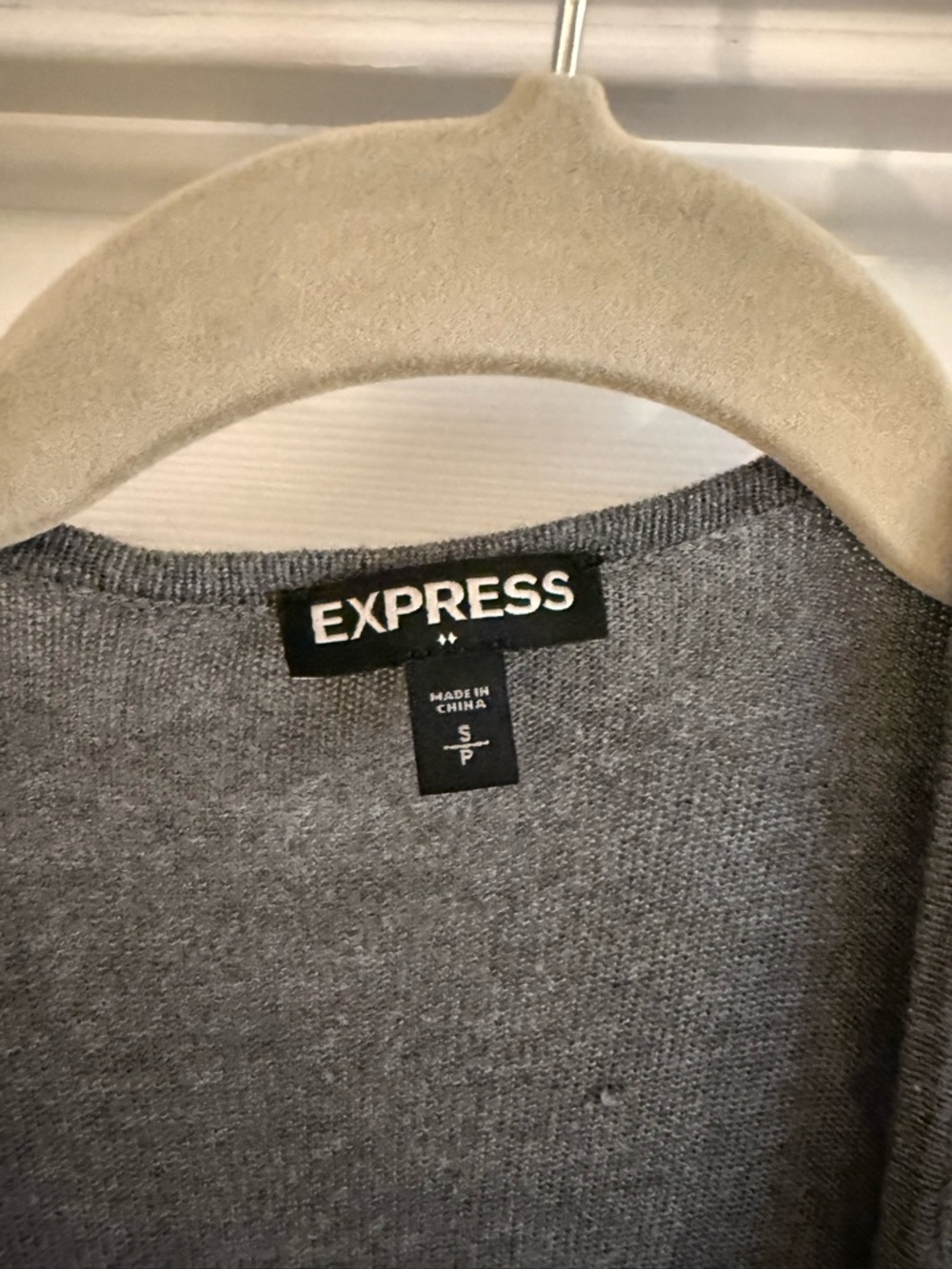Express Gray Knit Open Cardigan - Picture 2 of 3